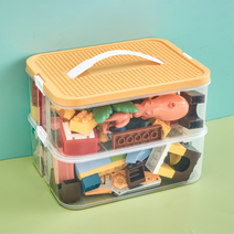 레고 미니카 공구 2단 수납 정리함, 옐로우, 1개