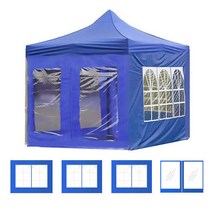 윈에어 투명 바람막이 캐노피 천막 지퍼형 + 창문형 3p 세트, 블루