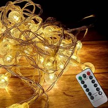 LED 앵두전구 캠핑 알전구 스트링라이트 줄조명 40구 6m USB + 리모컨 세트, 버블 화이트