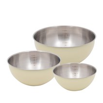 퀸센스 컬러 믹싱볼 3종 세트 베이지, 믹싱볼 20cm + 믹싱볼 24cm + 믹싱볼 28cm