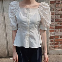 여성용 MA 기본 데일리 스퀘어넥 블라우스