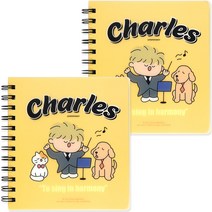 포포팬시 3000 찰스 PP 스프링 유선노트, YELLOW, 2개