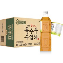 광동제약 옥수수 수염차 무라벨 그린, 12개, 1.5L