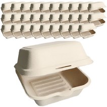 펄프 피크닉 배달용 정사각형 도시락 용기, 30개, 1개입