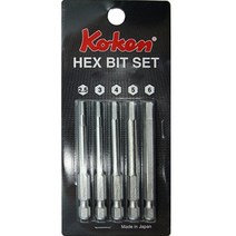 코켄 육각 비트 6종 세트 6.35샹크 70mm 121H-S-70-5PCS, 1개