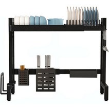 DND 양방향조절 식기건조대 1단, 블랙