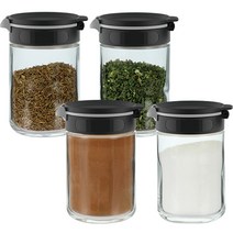 시노글라스 듀얼 스파이스 양념병 블랙 200ml, 4개, 양념병 4p