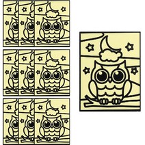 민화샵 포일아트 스티커, 부엉이, 10개