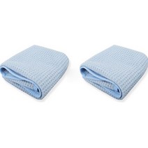 지엠지모터스 미스터워시 와플 유리 세정관리 자동차 세차타월 2p, 블루, 1개