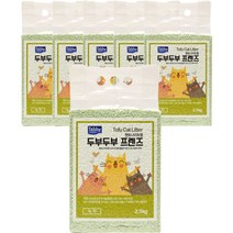 테비토퍼 고양이 두부두부 프렌즈 벤토나이트형 모래, 2.5kg, 6개, 녹차