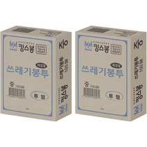 킹스봉 뽑아쓰는 배접 재활용 쓰레기봉투 투명 중 100p, 2개