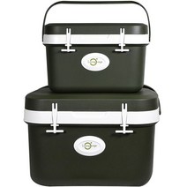 리빙오보제 캠핑 아이스박스 11L + 25L 세트, 11L+25L SET, 카키
