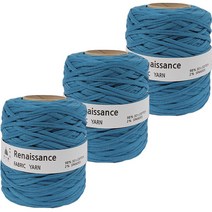 yarna 르네상스 패브릭얀 뜨개실 500g, 17 인디블루, 3개
