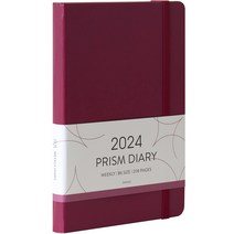 인디고 2024 프리즘 B6 위클리 날짜형 32절 다이어리, 와인