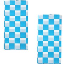 모노플리 체크 일회용 테이블보 2p 세트, 스카이, 274 x 137 cm