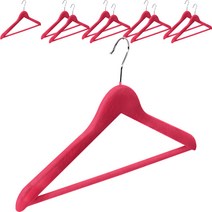 엠에프매직하우스 논슬립 벨벳 원목 옷걸이, 핑크, 10개