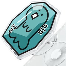 쏭스디자인 탈부착 아크릴 휴대폰 체인지톡, 1개, 꼼지락 티라노 얼음