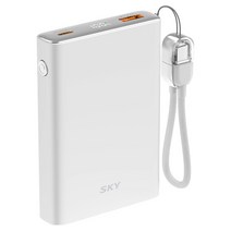 SKY 필 솔리드 반고체 세이프 PD QC 22.5W 고속 보조배터리 10000mAh 멀티단자, 실버, SKY-SS10