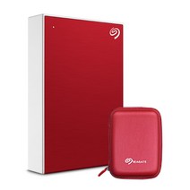 씨게이트 ONE TOUCH HDD 외장하드   파우치, 5TB, Red