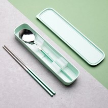 마카롱 성인 도시락 수저세트, 그린, 1세트