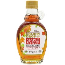 골든드롭 100% 유기농 메이플 시럽 캐나다 A등급 앰버리치, 189ml, 1개