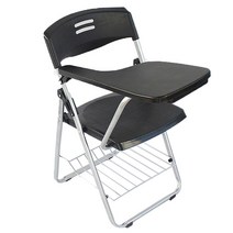 레투스토 접이식 일체형 컬러 받침대 책상 의자, 블랙, 1개