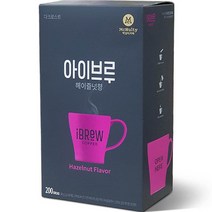 맥널티 iBrew 미니 헤이즐넛향 원두커피믹스, 1g, 200개