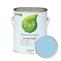 노루페인트 순앤수 KS 2급 벽지 벽면용 수성페인트 4L, 아쿠아마린 (NR5071)