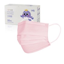 고래마스크 극세사 고래왕 마스크 대형, 30매입, 1개, 베이비핑크