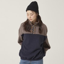비트윈에이앤비 여성용 플라워 퀼팅 후리스 아노락