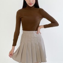 투데이앤룩 여성용 클래식 베이직 목폴라 티셔츠