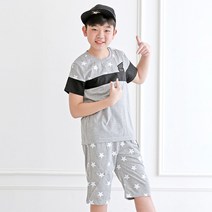 제이케이주니어 아동용 조이 배색 반팔 상하복 세트