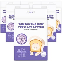 탐사 더 뉴 고양이 압축 두부모래, 7L, 6개, 라벤더