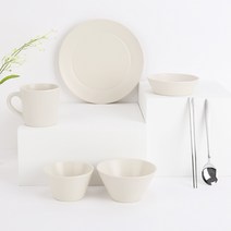 블룸엣홈 스트리샤 1인 식기홈세트 6p, 올드레이스, 공기 + 대접 + 머그컵 + 찬기중 + 찬기대 + 수저
