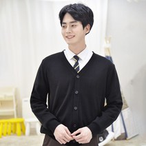 [교복몰]보풀방지 블랙 교복 교복가디건(남자) S