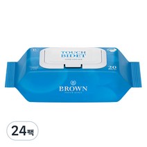 브라운 저자극 터치 비데 화장실용 물티슈 캡형, 20매입, 24개