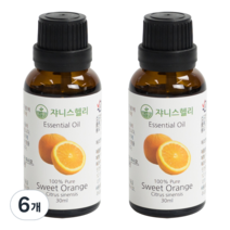 쟈니스헬리 아로마 에센셜 스위트오렌지 오일, 30ml, 6개