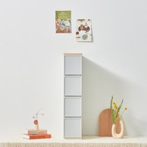 씨밀렉스 래폴드 모듈서랍장 200 슬림 4단 L, 무디파스텔 그레이, 1개