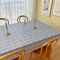 쇼니홈리빙 PVC 체크 방수 식탁보 캠핑 테이블보, 블루, 2인용(90 x 140cm)