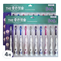 바른생활 THE 좋은칫솔 초극세모 랜덤 발송, 10개입, 4개