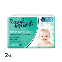 라스칼프렌즈 프리미엄 밴드형 기저귀 남여공용 중형 3단계(6~11kg), 100매