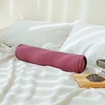 베고자니 순면 줄누빔 메밀 목 베개, 워시드 버건디