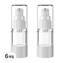 DM 뷰티 휴대용 펌프 로션 공병 플랫 진공 15ml, 혼합 색상, 6개입