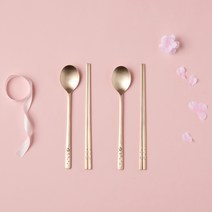 오부자 방짜유기 신매화 2인수저세트, 1세트, 숟가락 2p + 젓가락 2p