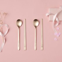 오부자 방짜유기 특매화 2인수저세트, 1세트, 숟가락 2p   젓가락 2p