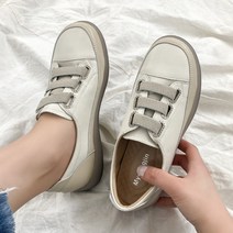 슈아 여성용 제리 가죽 콤비 큐빅장식 밴딩 스니커즈