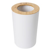 씨에스리빙 튤리 자연주의 대나무 원형 휴지통 20L, 화이트, 1개