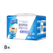스카트 잘닦이는 세정티슈 80p, 8개