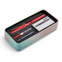 라미 만년필 사파리 틴케이스 세트, F, 레드