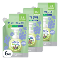 아이깨끗해 항균 거품 핸드 솝 리필 청포도향, 200ml, 6개